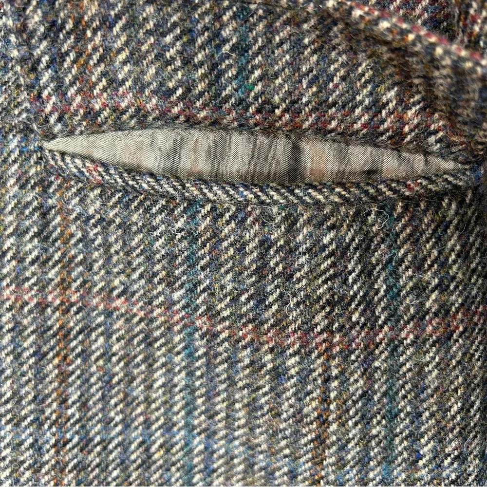 Vintage Jos A Bank Wool Twill Weave Tweed Blazer Size 8 See Measurements Below - Picture 5 of 10